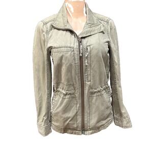 Madewell‎ women army green full zip long sleeve pockets jacket size Small